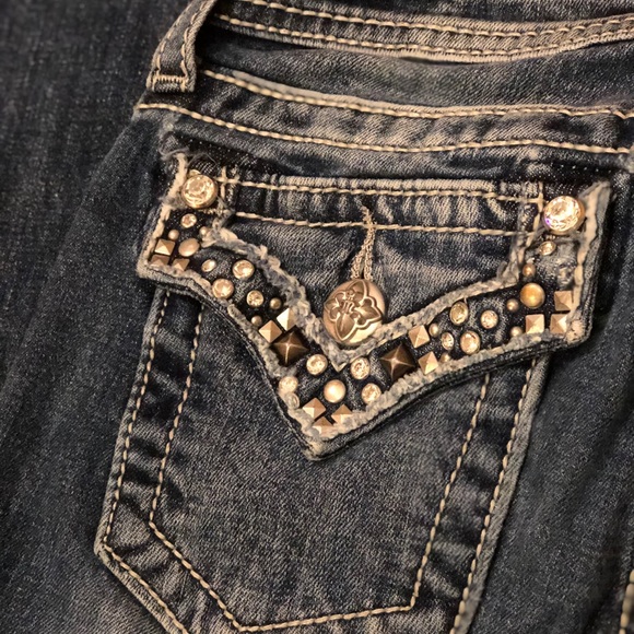 Girls kids size 12 miss me jeans boot bling 23 - Picture 3 of 6